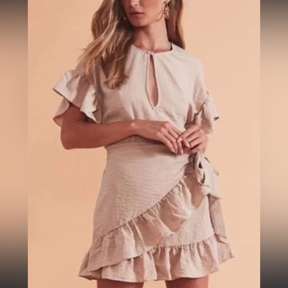 Tularosa tan mini dress with belt